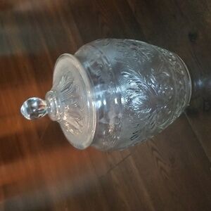 Anchor Hocking vintage cookie/biscuit jar floral design